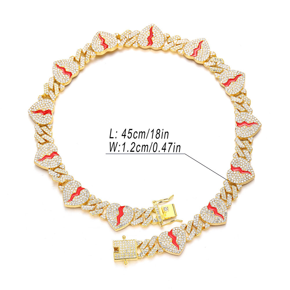 Broken Heart Cuban Link Bracelet /Chain