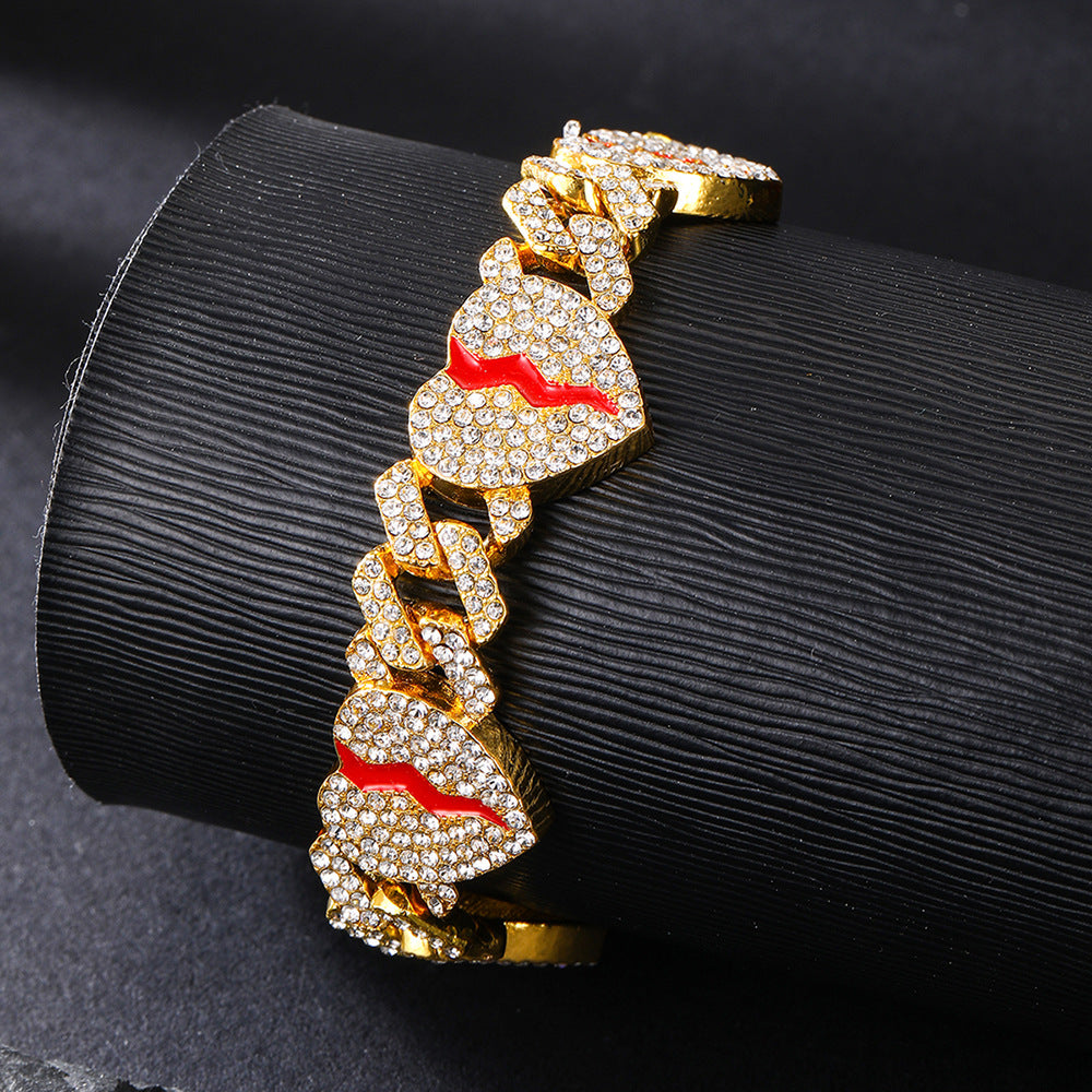 Broken Heart Cuban Link Bracelet /Chain