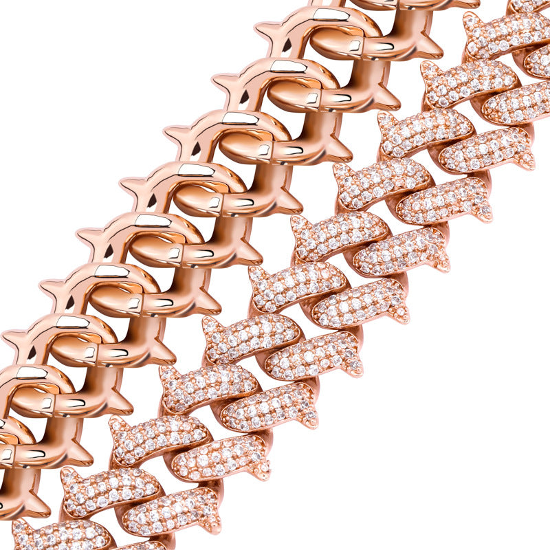 Spiked Out Miami Box Clasp Cuban Chain Zircon Necklace