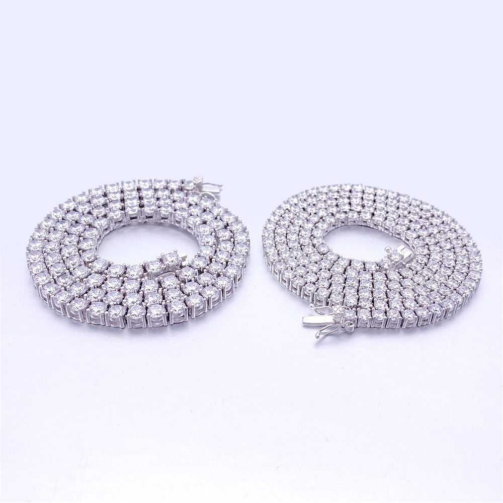 .925 Single Row Moissanite Tennis Necklace