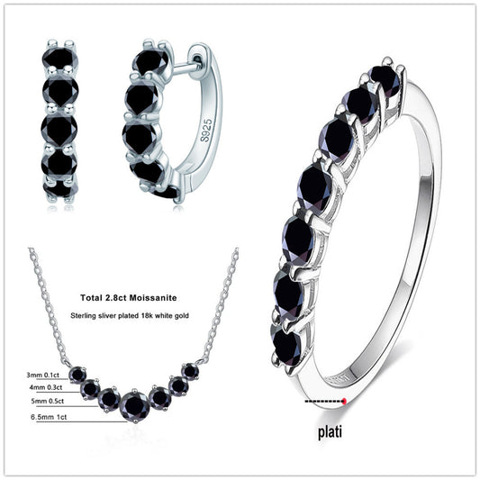 4.5 Karat Moissanite Set. 925 Silver Jewelry