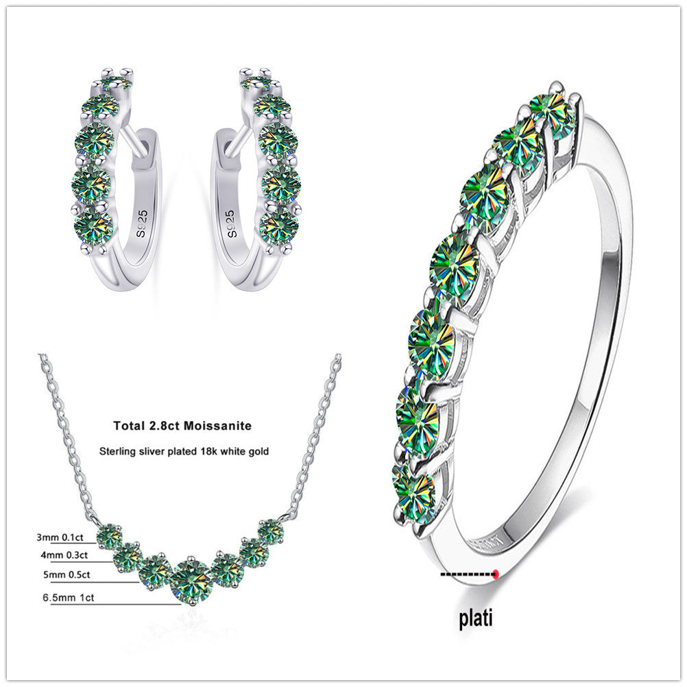 4.5 Karat Moissanite Set. 925 Silver Jewelry