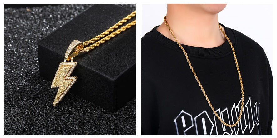 Lightning Hip Hop Pendant Micro-inlaid Zircon Hip Hop Jewelry